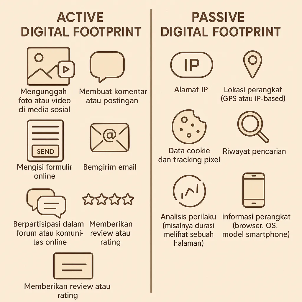 Perbandingan Active dan Passive Digital Footprint