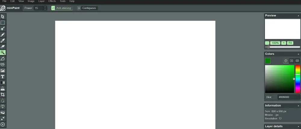 edit foto tanpa aplikasi MiniPaint