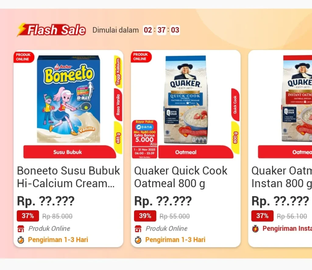 sering sering flash sale saat belanja di alfagift