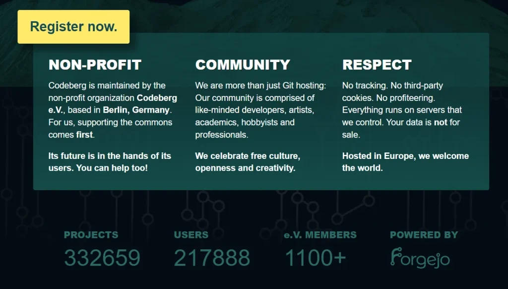 non profit organization codeberg 