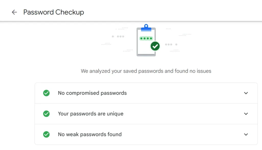 Fitur password checkup pada google password manager