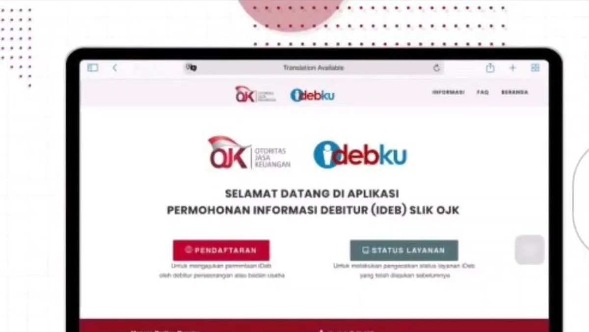 Cara Cek SLIK OJK Online Melalui iDebKu Cara Cek SLIK OJK Online Melalui iDebKu