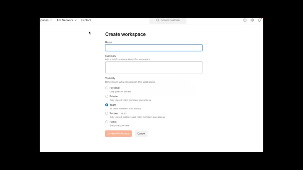 collaboration and workspace post man