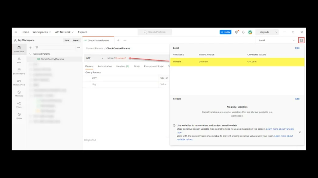 environment and variable postman