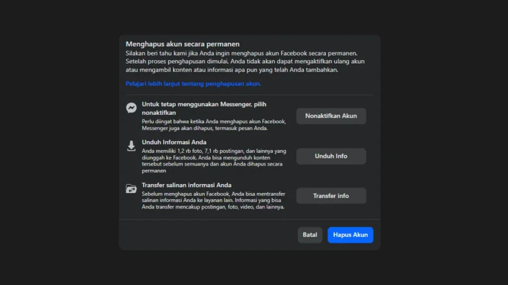 hapus akun fb permanen