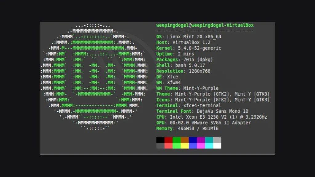 linux mint virtualbox