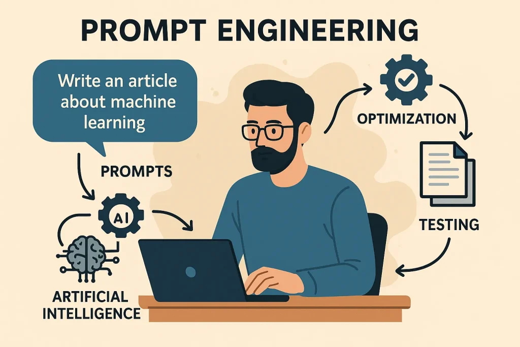 Ilustrasi saat prompt engineer bekerja