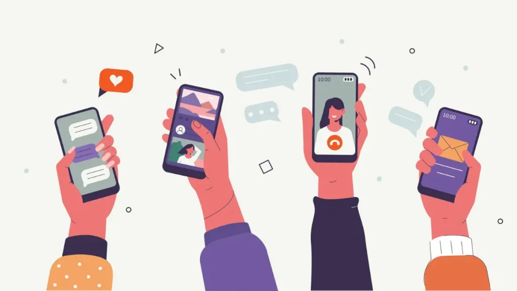 menggunakan sosial media yang termasuk mobile apps