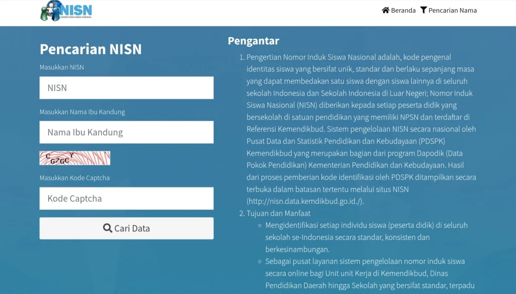 Cara Cek NISN Siswa Secara Online