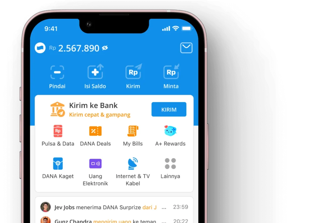 cara pinjam uang di DANA