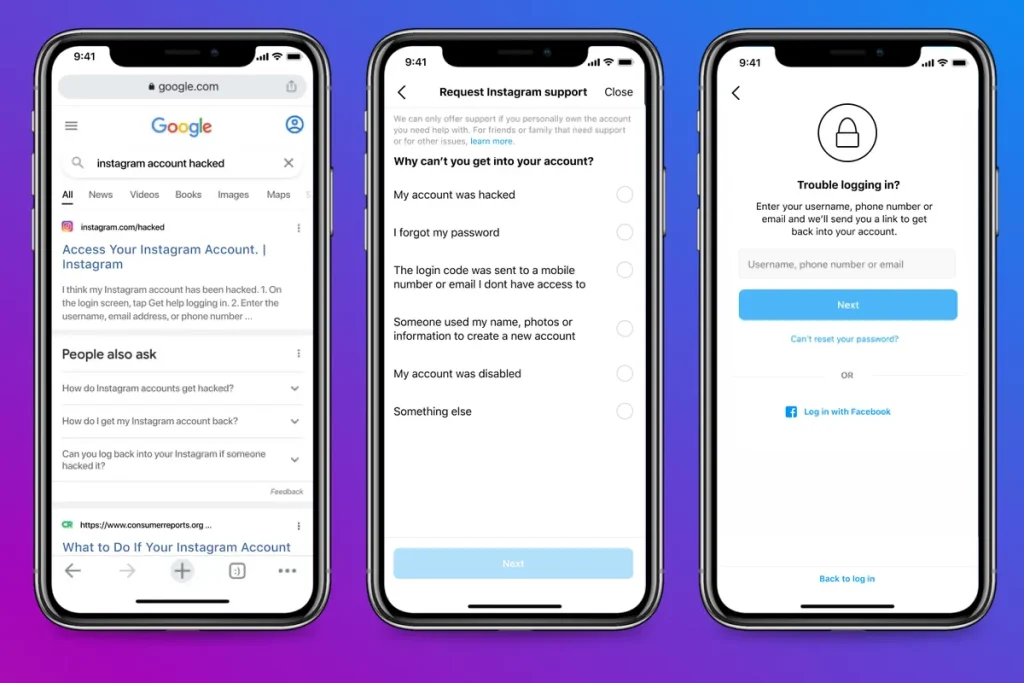Langkah untuk mengambil alih Instagram yang dihack